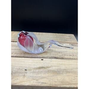 Vintage 1998 William Glasner Signed, Dated, Cranberry Pipe Perfume Bottle